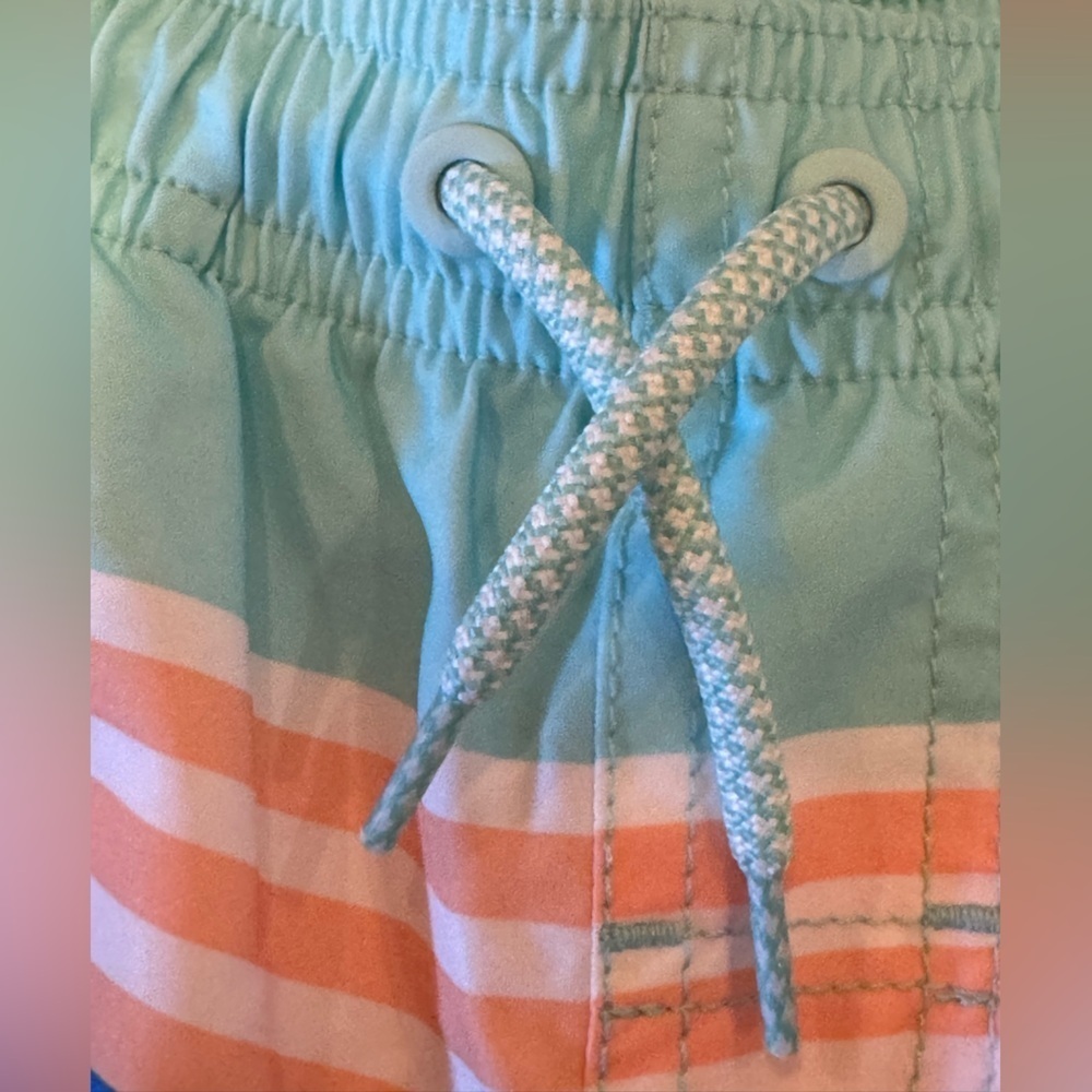 Wonder Nation Boys Swimming Suit Pastel Stripes Drawstring Waist Sz XS (4-6) - Picture 8 of 10